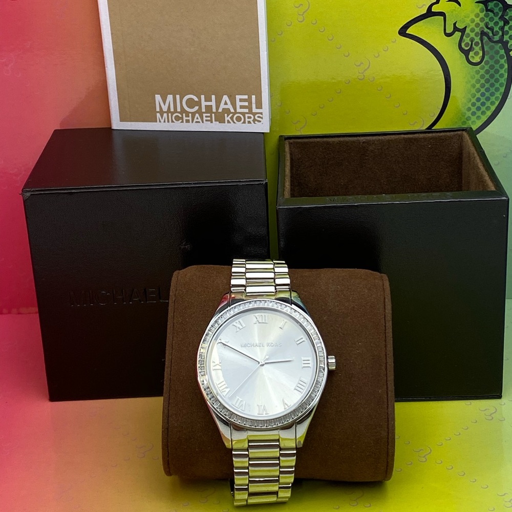 Michael Kors Black Silver Dial Ladies Watch